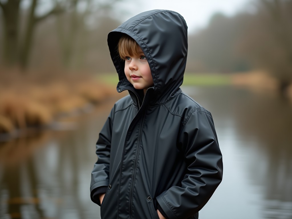 childrens black lightweight waterproof coat