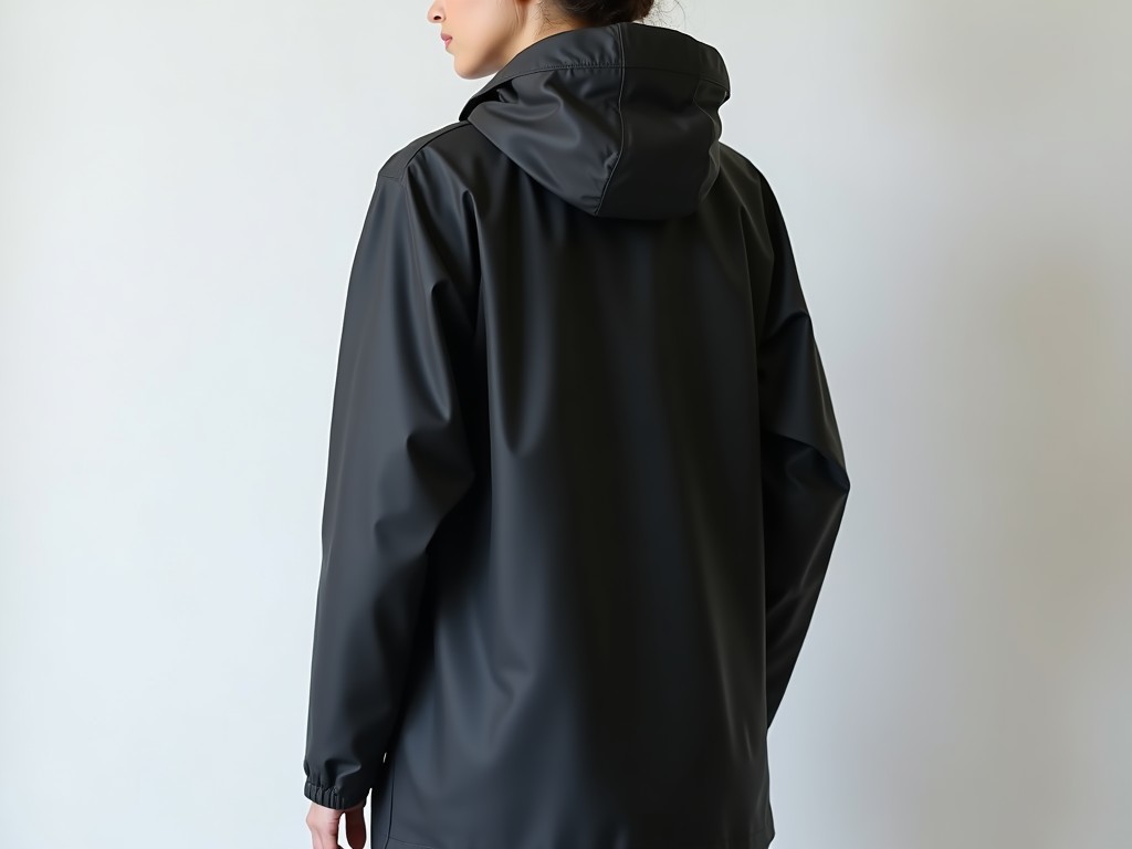 Factory Direct long black rain jacket womens