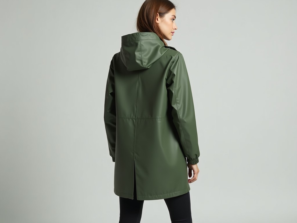 Factory Direct womens mid length rain coat