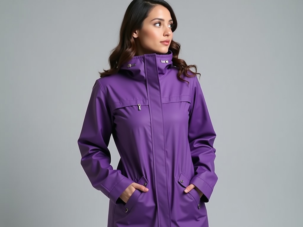 Factory Direct womens purple waterproof jacket
