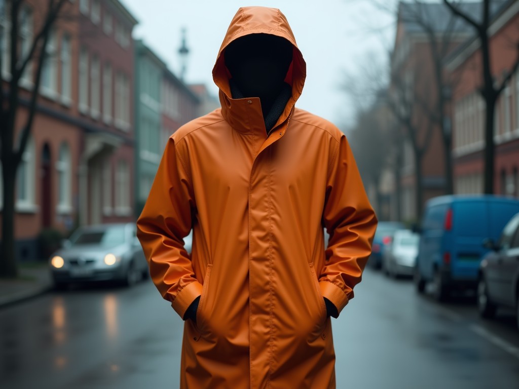 full length mens raincoat with hood