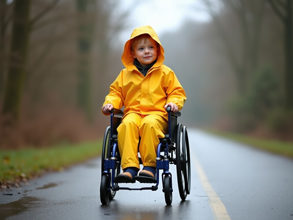 raincoats designed with wheelchair accessibility available for children