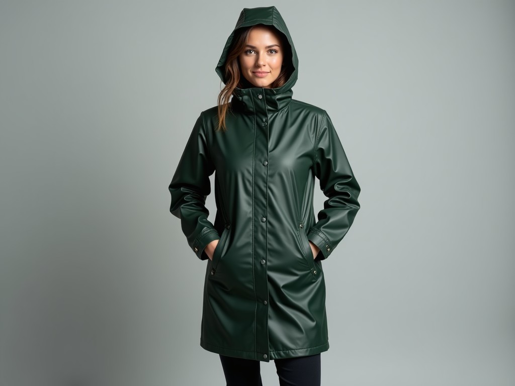 womens full length waterproof raincoat with hood